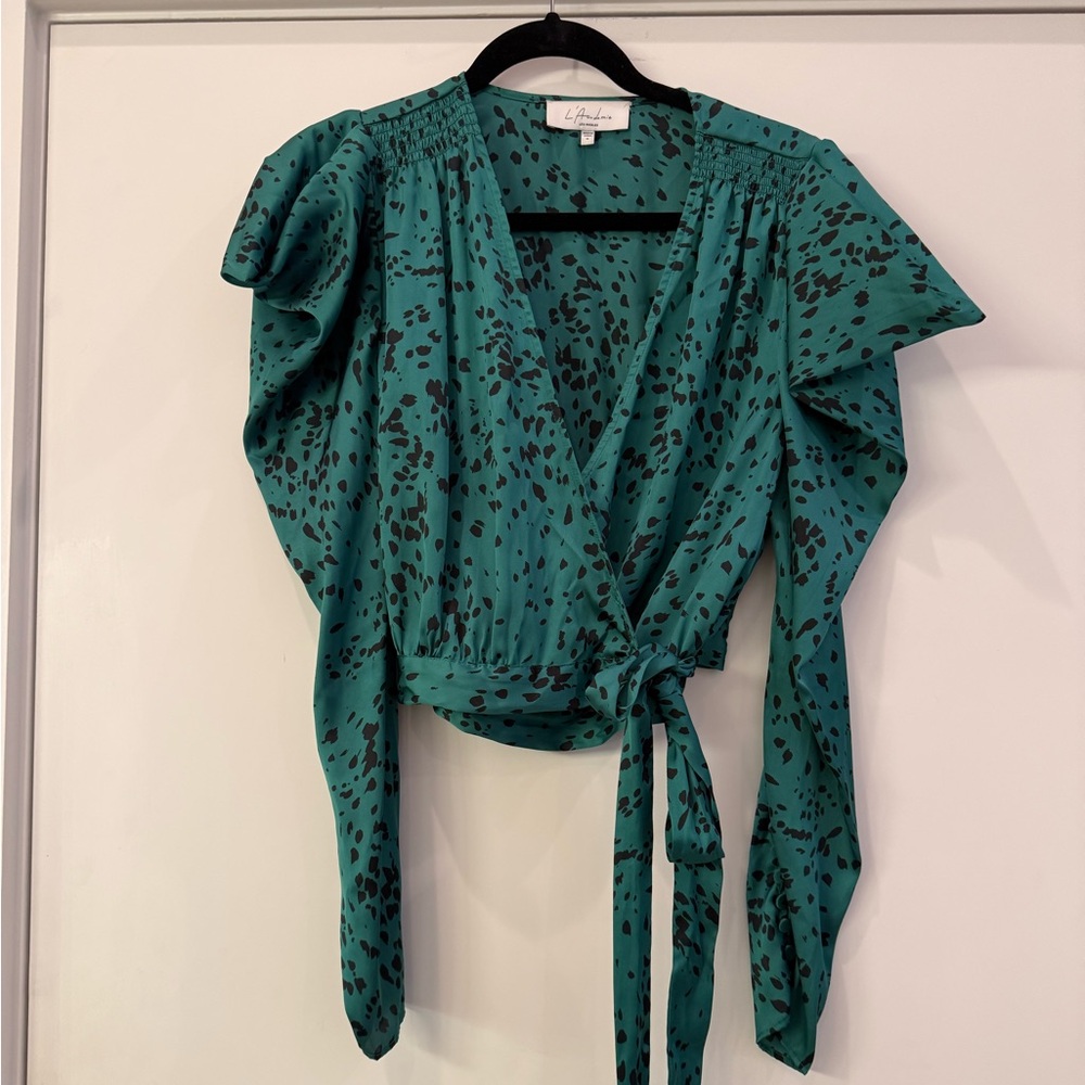 L'Academie THE LELA BLOUSE Jade Dalmatian